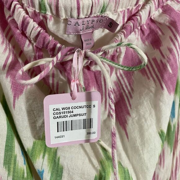 Calypso St Barth Women’s Size Small Garudi Jumpsuit Coconut Ikat Pattern NWT - Picture 8 of 8